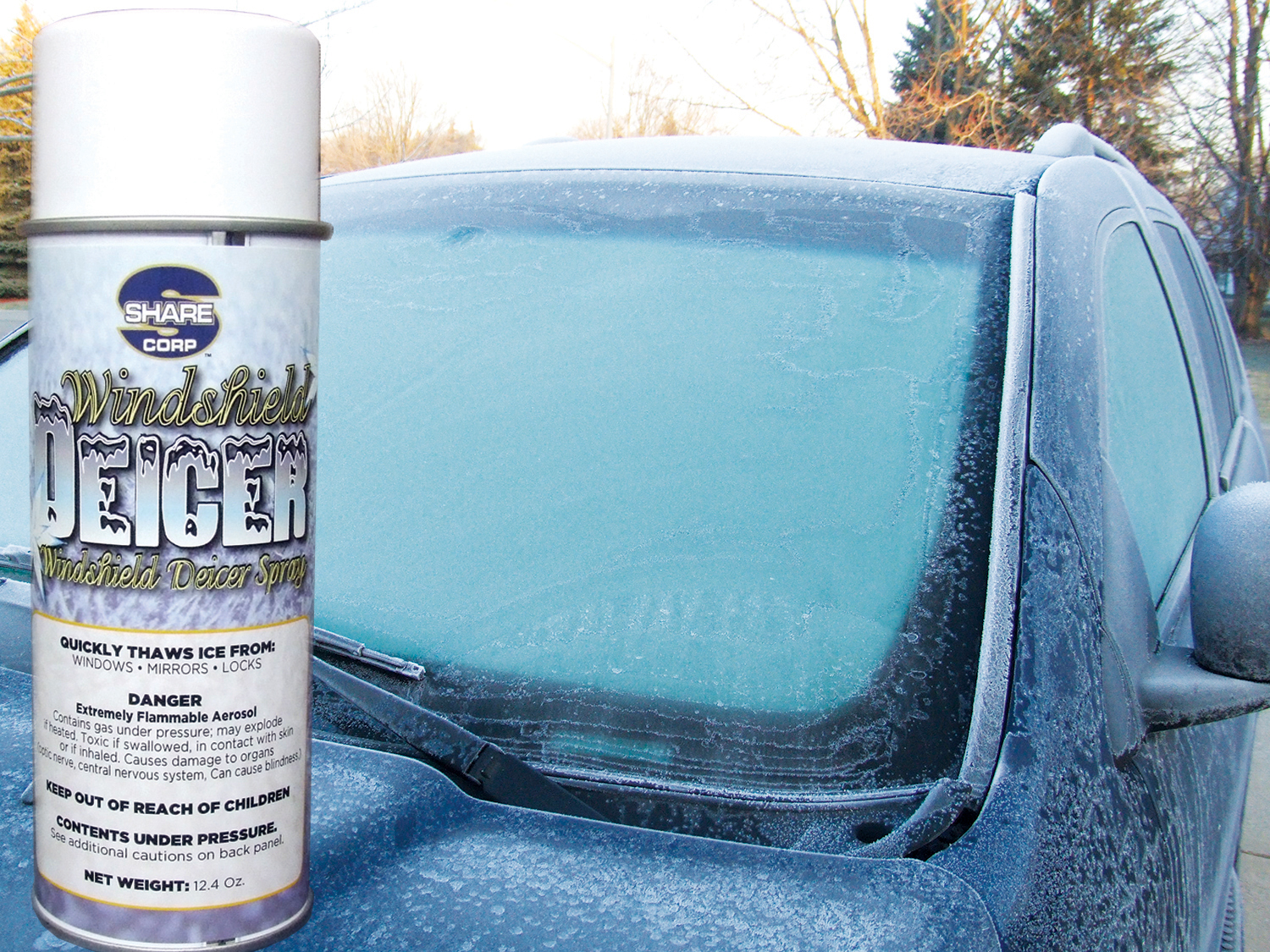 Car Glass Deicing & Anti-Freeze Spray, Deicer Spray for Car